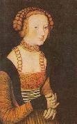 Lucas Cranach, The Princesses Sibylla, Emilia and Sidonia of Saxony (Detail of portrait of Sidonia